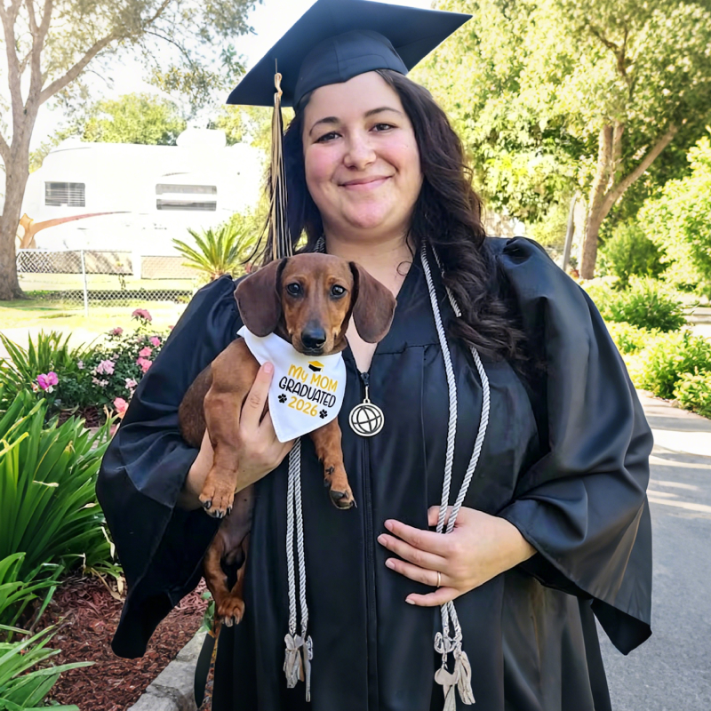 Personalized Embroidered Graduation My Mom/Dad Graduated Dog Bandana | MNAccs83