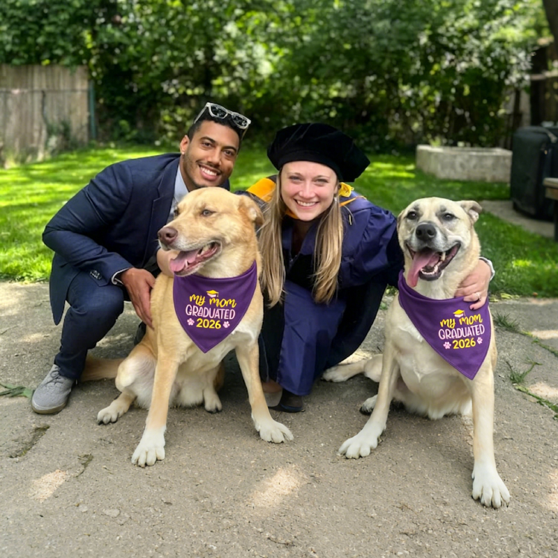 Personalized Embroidered Graduation My Mom/Dad Graduated Dog Bandana | MNAccs83