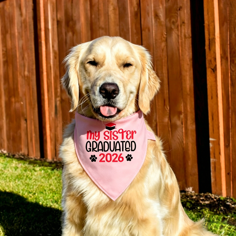 Personalized Embroidered Graduation My Mom/Dad Graduated Dog Bandana | MNAccs83