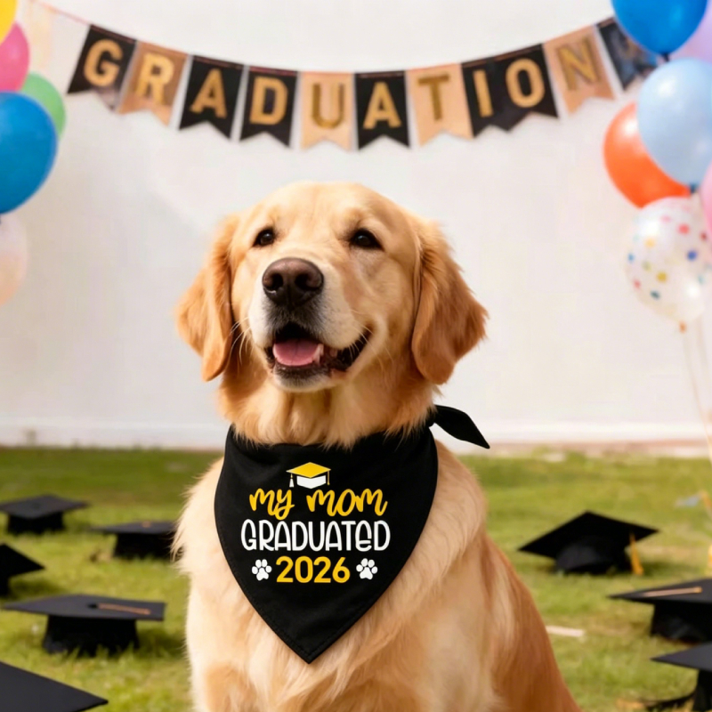 Personalized Embroidered Graduation My Mom/Dad Graduated Dog Bandana | MNAccs83