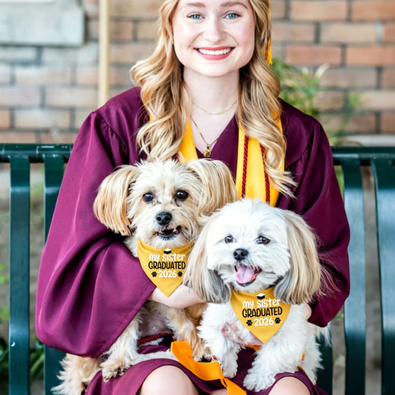 Personalized Embroidered Graduation My Mom/Dad Graduated Dog Bandana | MNAccs83