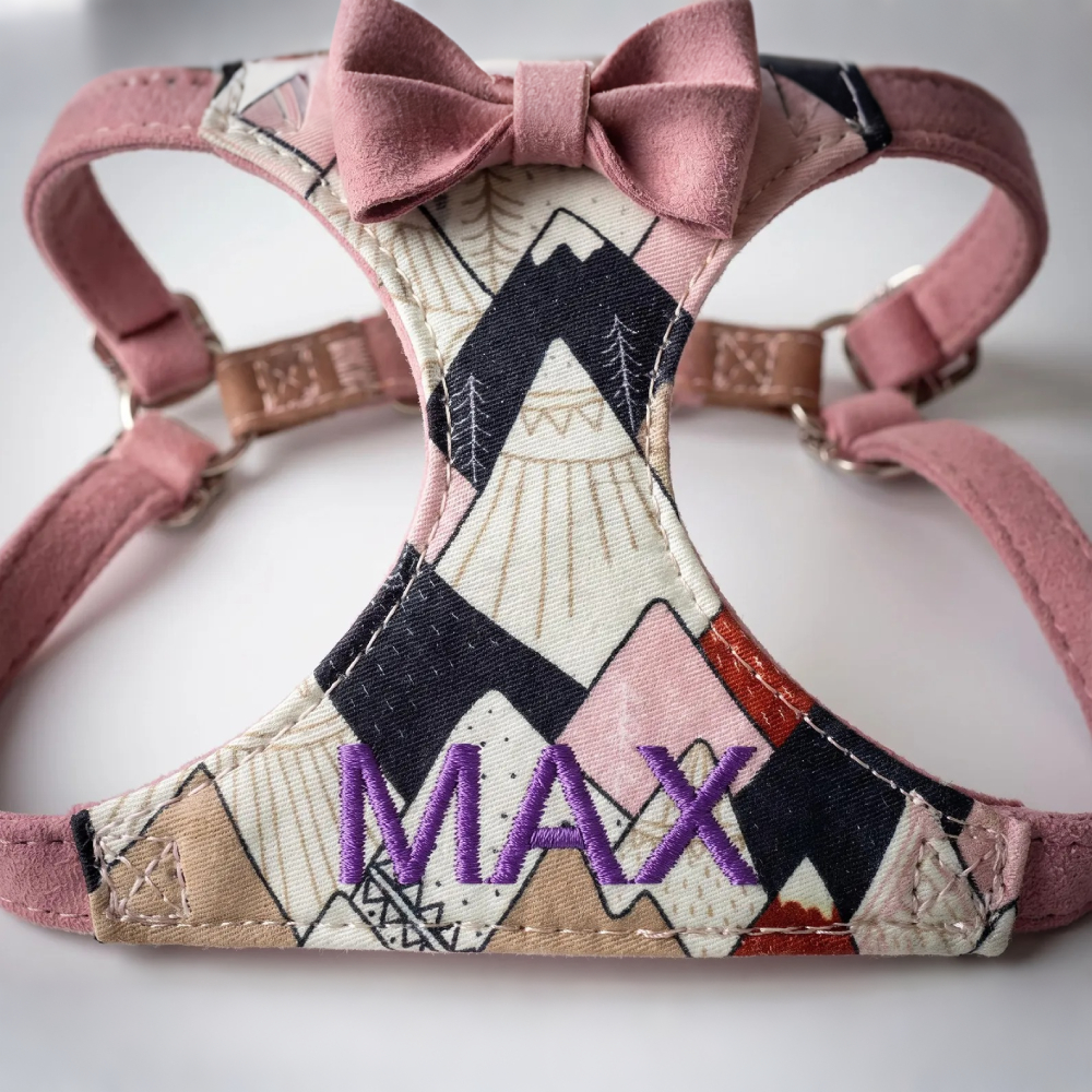 Personalized Embroidered Boho Tribal Print Bow Tie Puppy Vest & Leash Set | MNAccs93