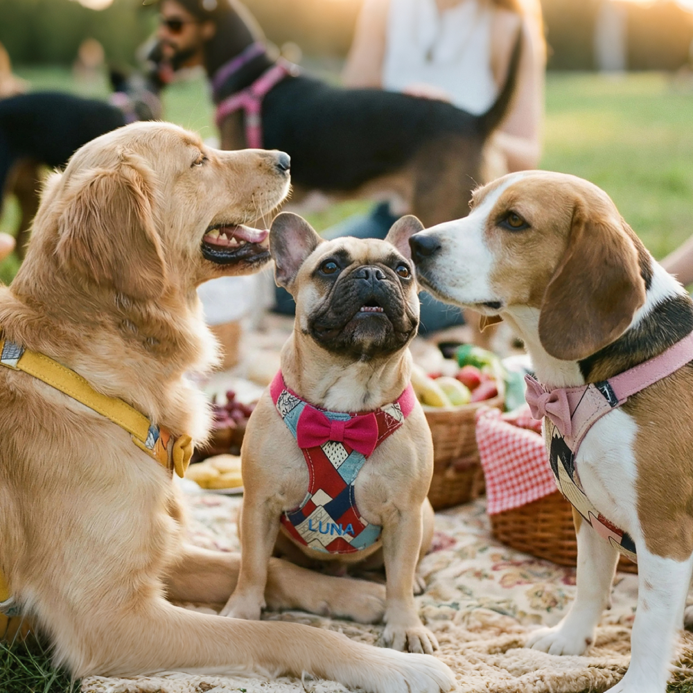 Personalized Embroidered Boho Tribal Print Bow Tie Puppy Vest & Leash Set | MNAccs93