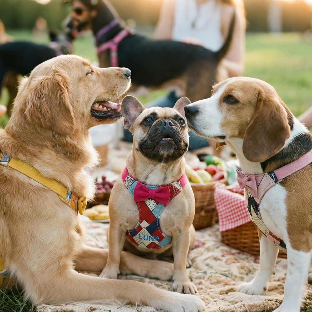 Personalized Embroidered Boho Tribal Print Bow Tie Puppy Vest & Leash Set | MNAccs93