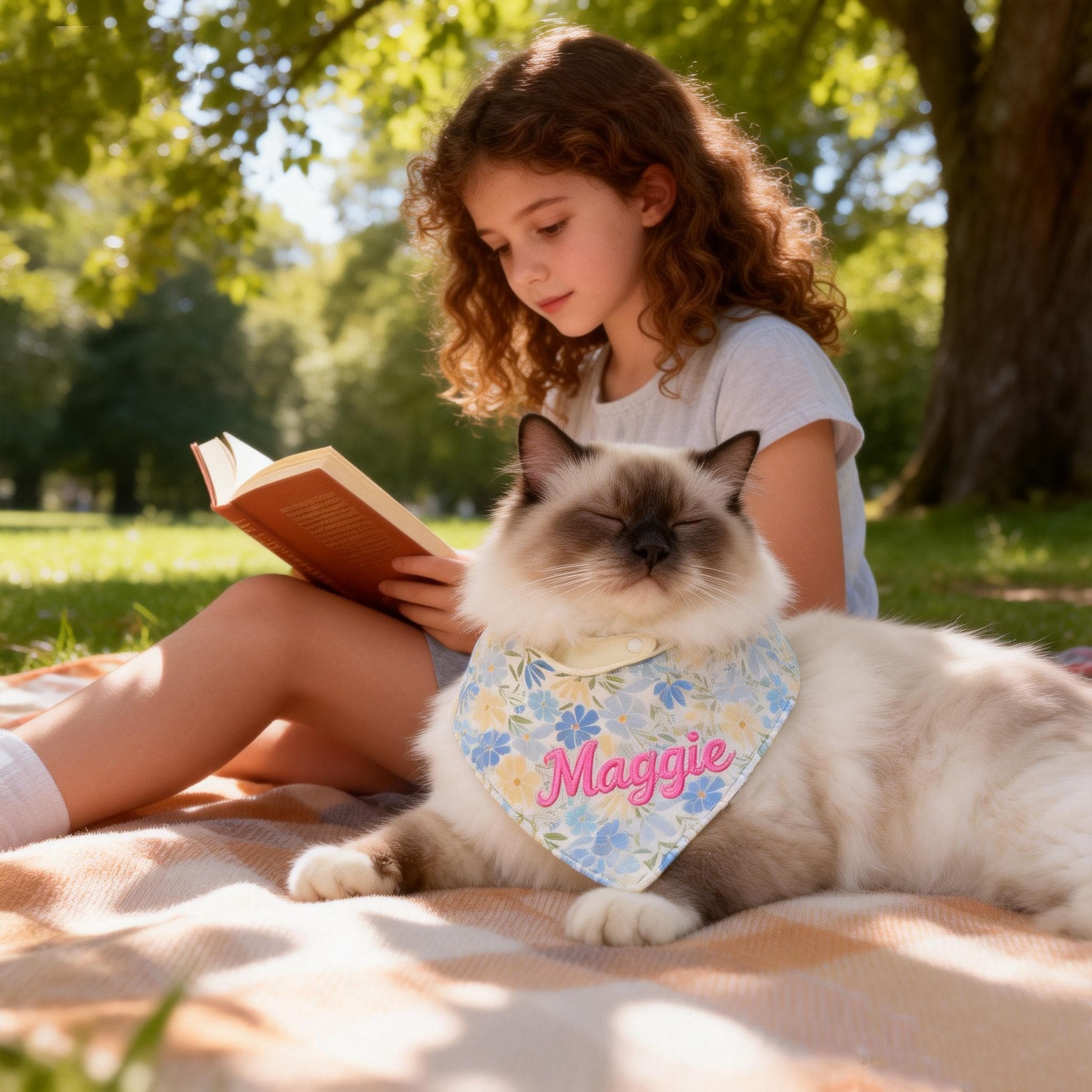 Personalized Embroidered Floral Pet Bandana for Dogs & Cats | MNAccs95