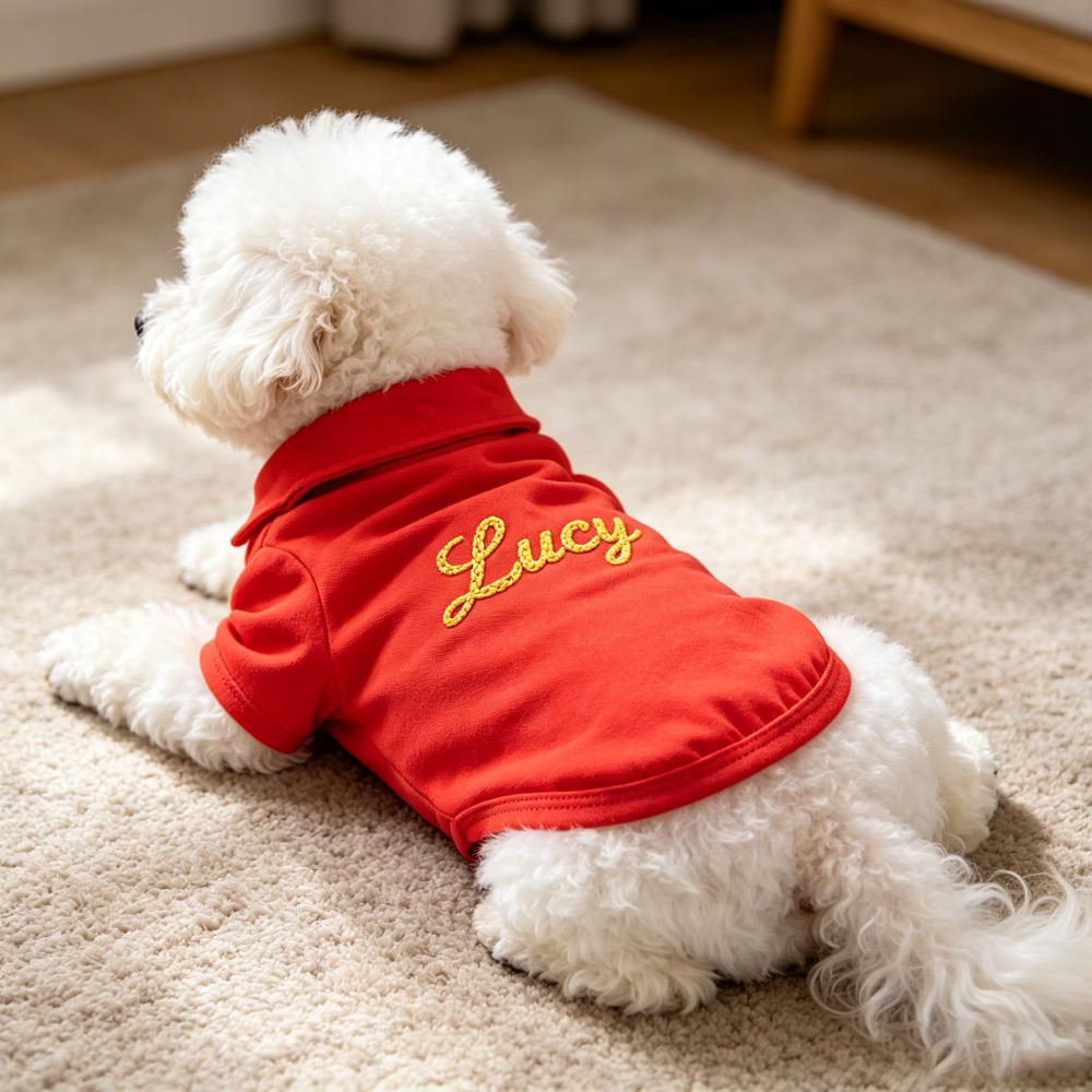 Personalized Embroidered Name Pet Solid Color Polo Shirt | MNCloth209
