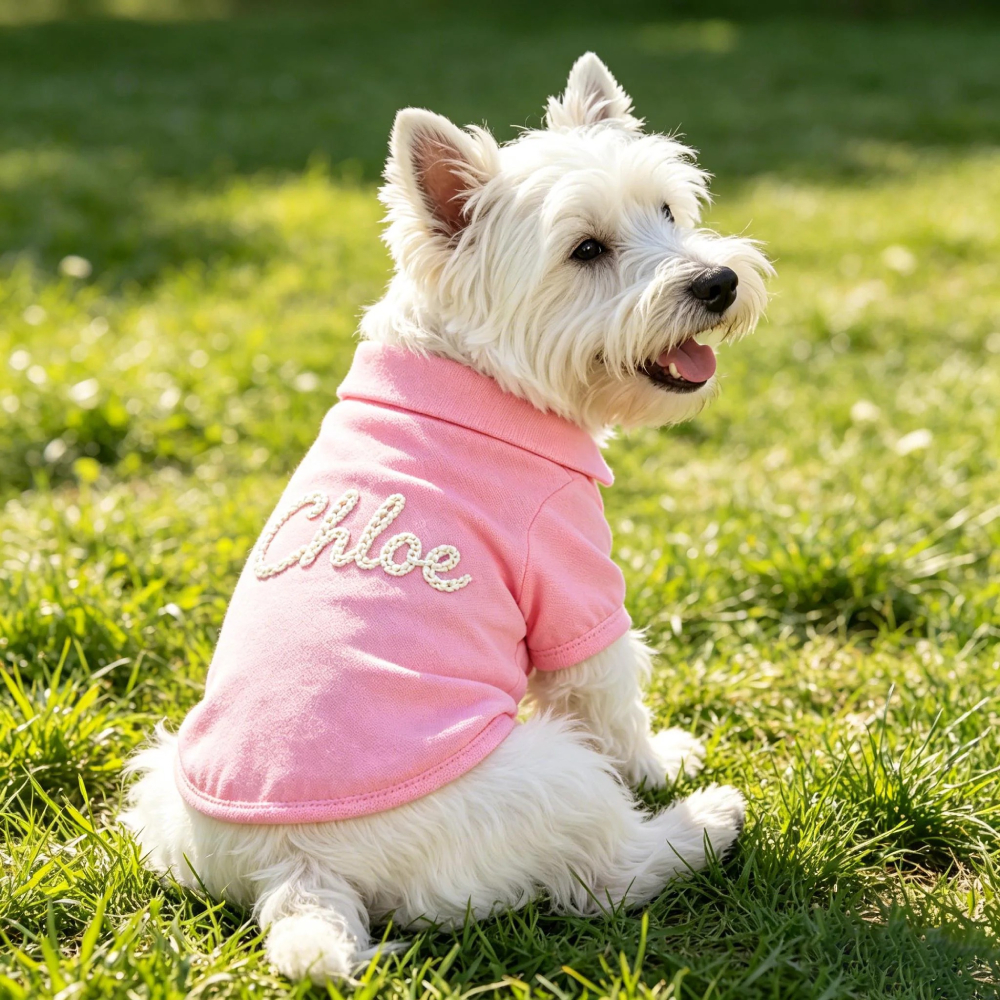 Personalized Embroidered Name Pet Solid Color Polo Shirt | MNCloth209
