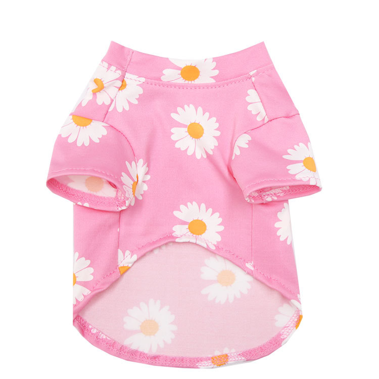 Personalized Daisy Print Soft Cotton Pet Tee | MNCloth233