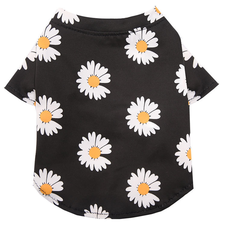 Personalized Daisy Print Soft Cotton Pet Tee | MNCloth233