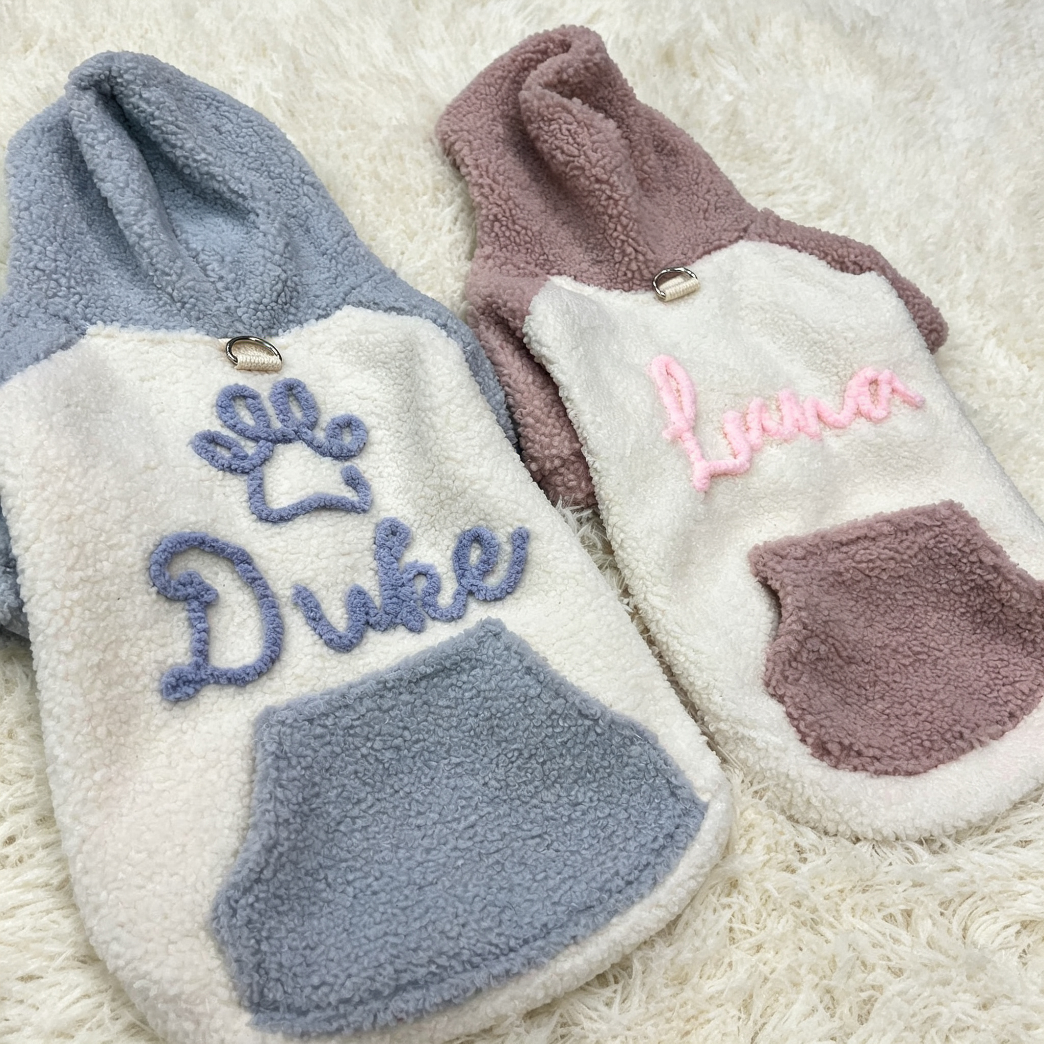 Personalized Pet Hoodie with Chenille Name on Corduroy | MNCloth256