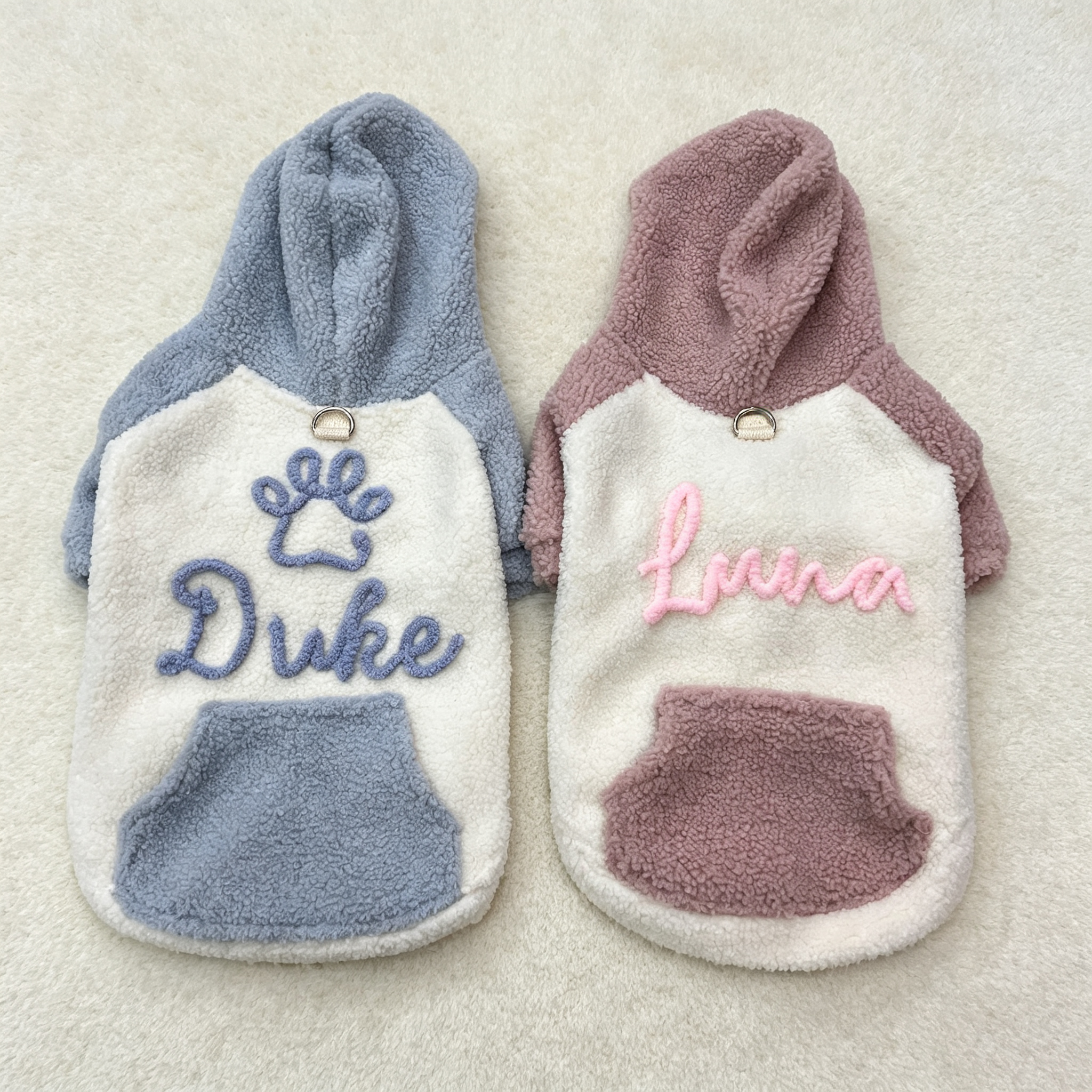 Personalized Pet Hoodie with Chenille Name on Corduroy | MNCloth256