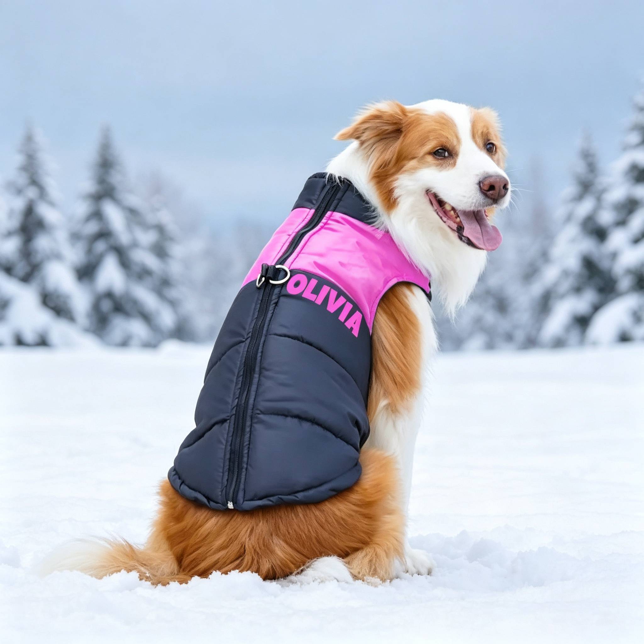 Personalized Dogs Waterproof Warm Puffer Vest | MNCloth27