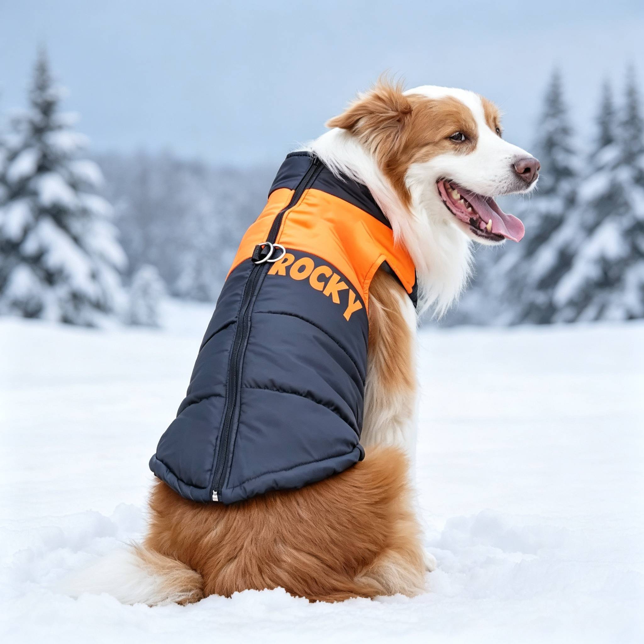Personalized Dogs Waterproof Warm Puffer Vest | MNCloth27