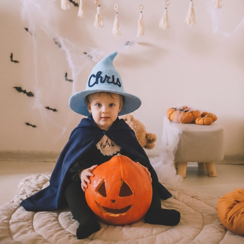 Personalized Embroidery Halloween Witch Hat For Kids & Aldult| MNHalloween01