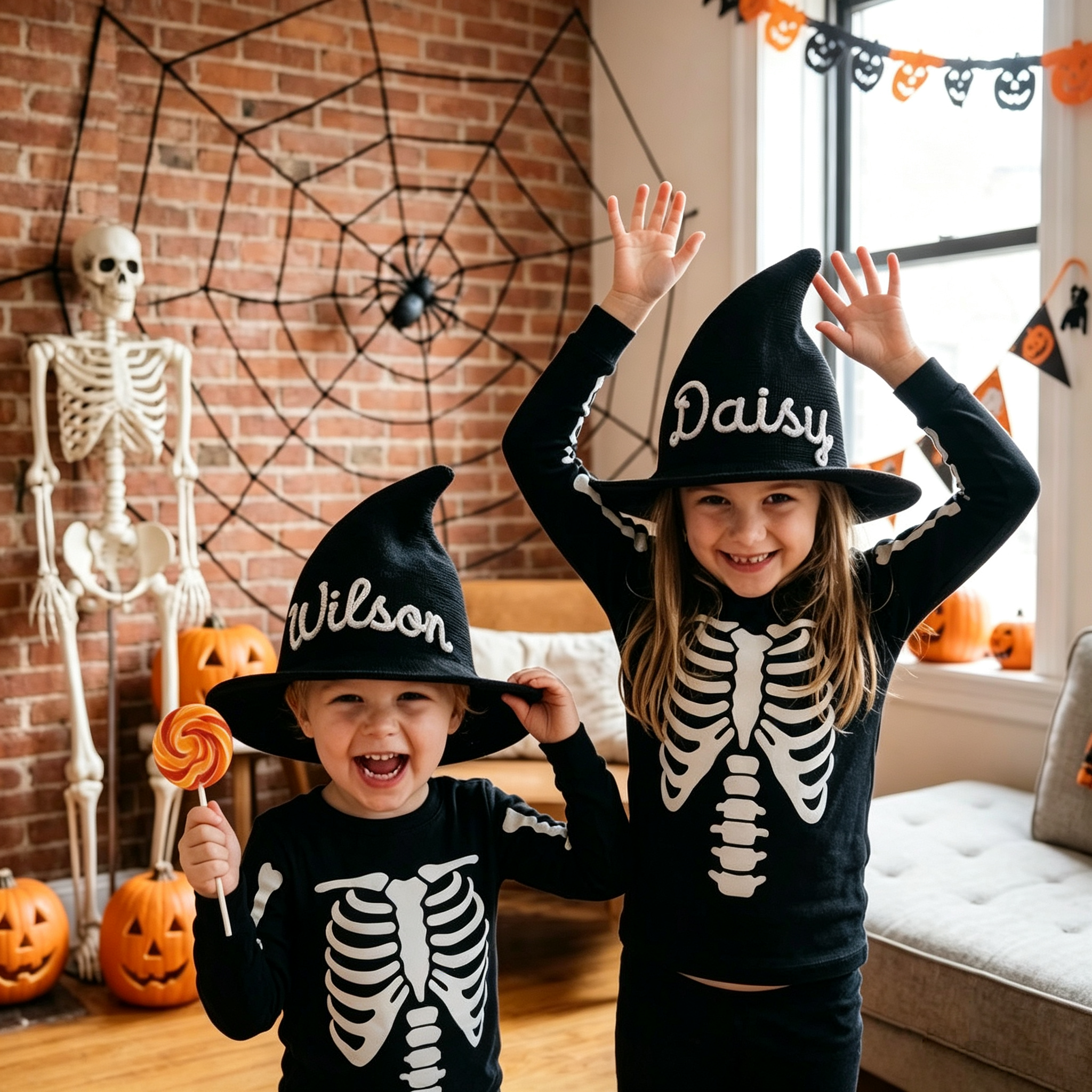 Personalized Embroidery Halloween Witch Hat For Kids & Aldult| MNHalloween01
