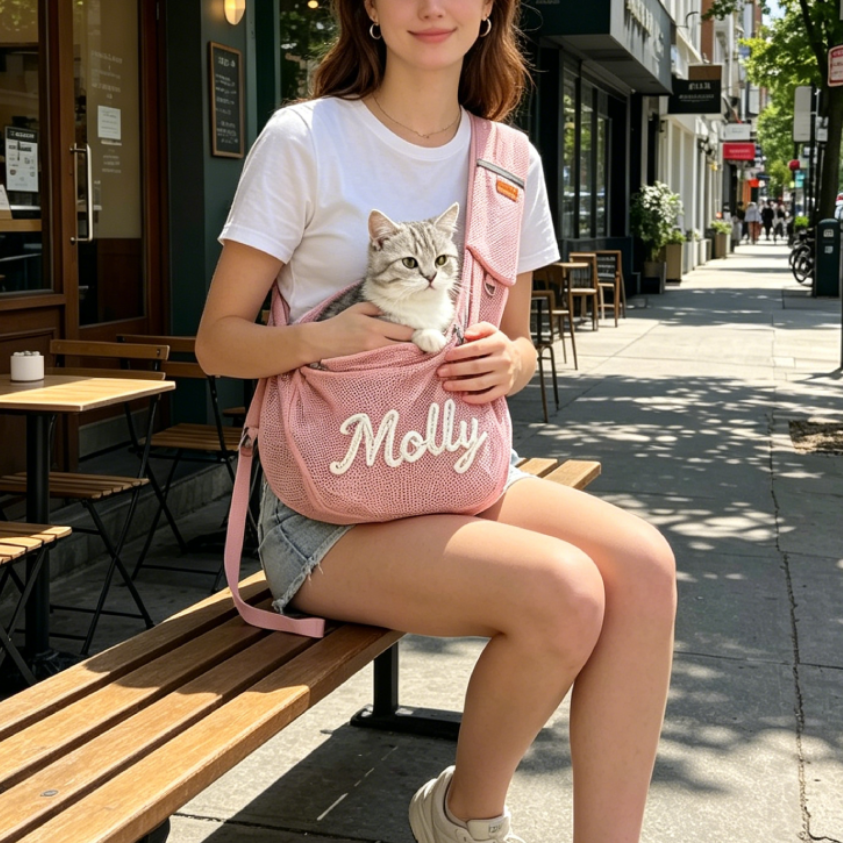 Personalized Small Pet Traveling Mesh Crossbody Bag | MNHome92