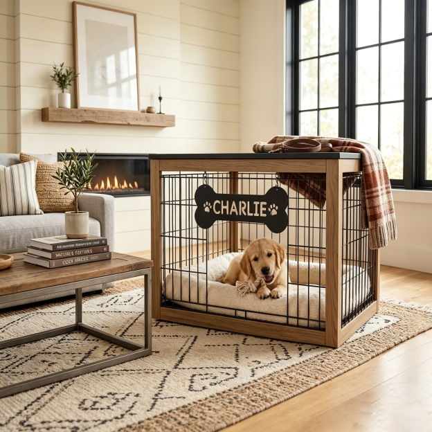 Personalized 3D Printed Dog House Name Bone Hanging Tag | MNHome96