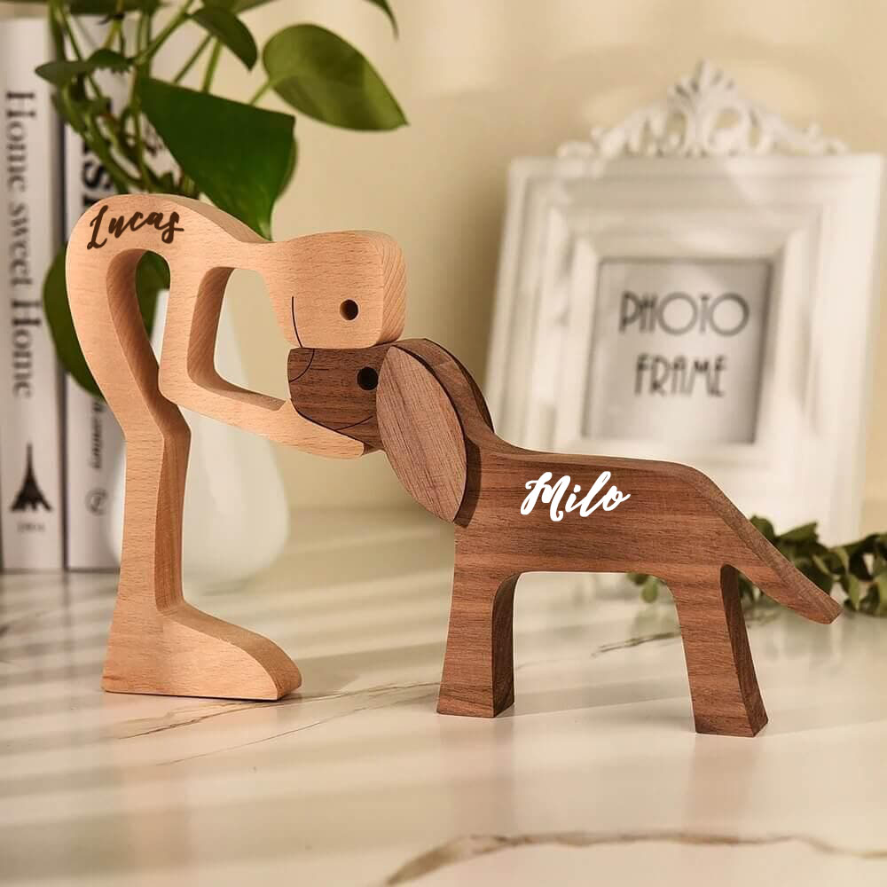Personalized Wooden Pet Carving Blocks Decor | BKPet304