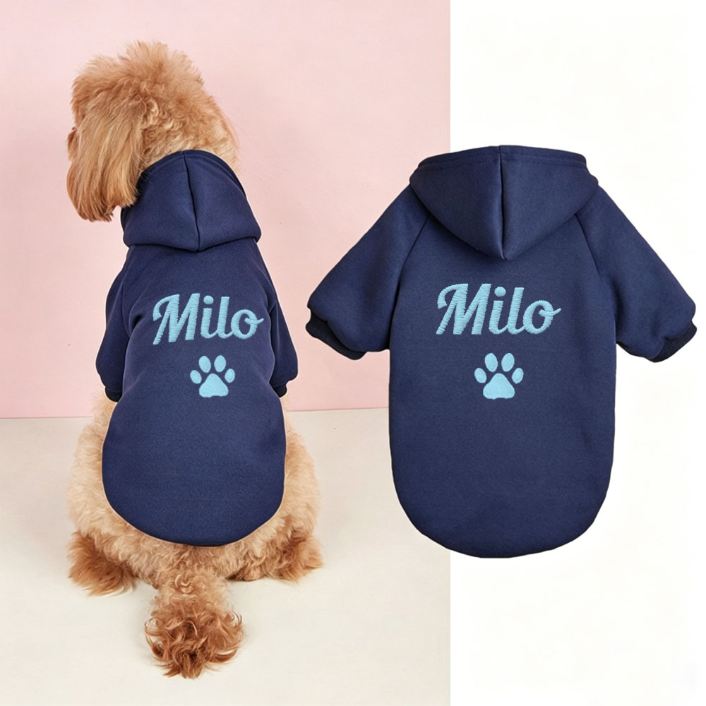 Personalized Embroidered Cozy Season Warm Puppy Hoodie | MNCloth225