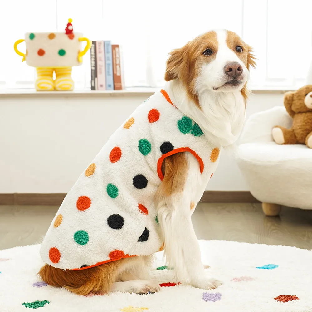 Personalized Leather Patch Pet Winter Warm Sherpa Vest | BKPet255
