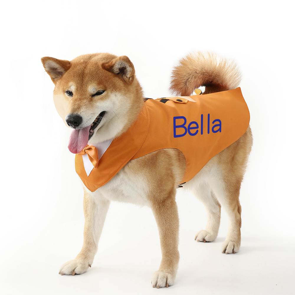 Personalized Pet Gentleman Tail Coat With Bow Collar | BKPet153