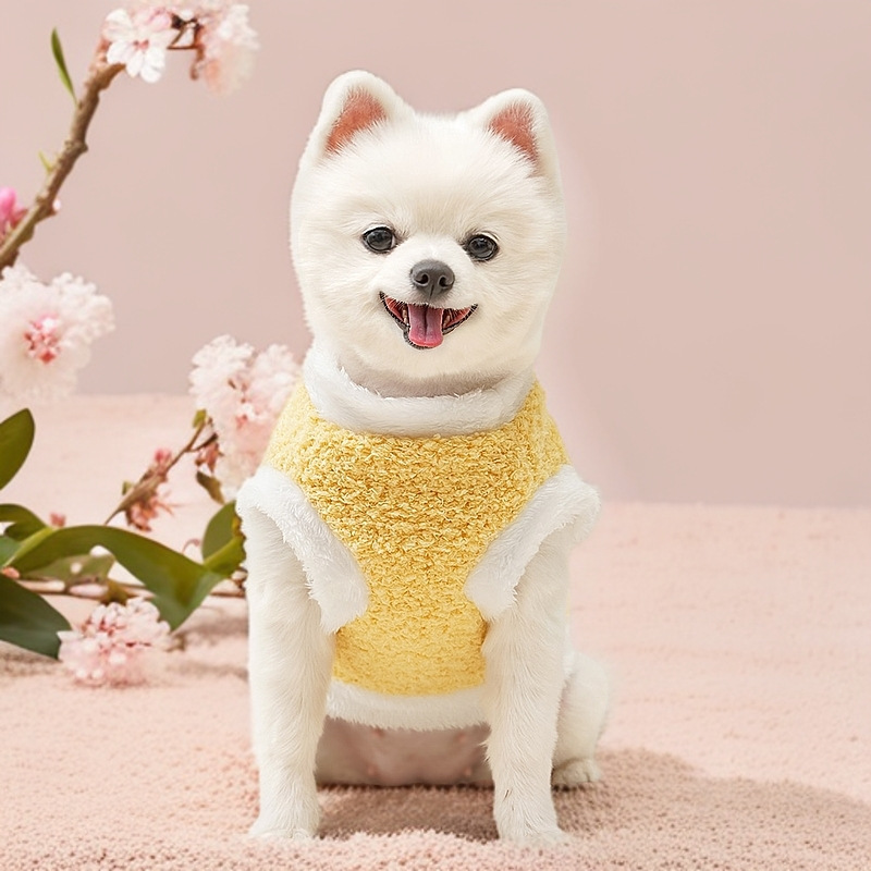 Personalized Leather Patch Lovely Pet Soft Plush Vest | BKPet216