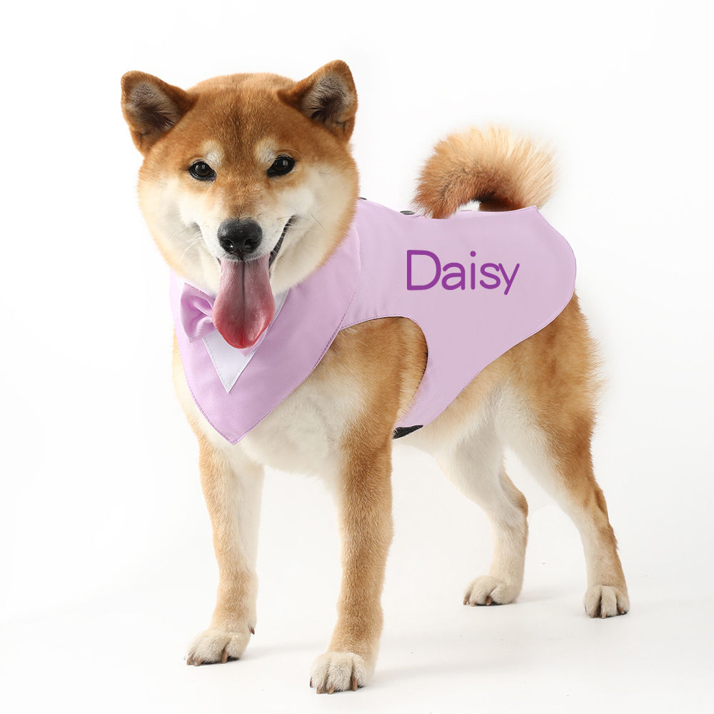 Personalized Pet Gentleman Tail Coat With Bow Collar | BKPet153
