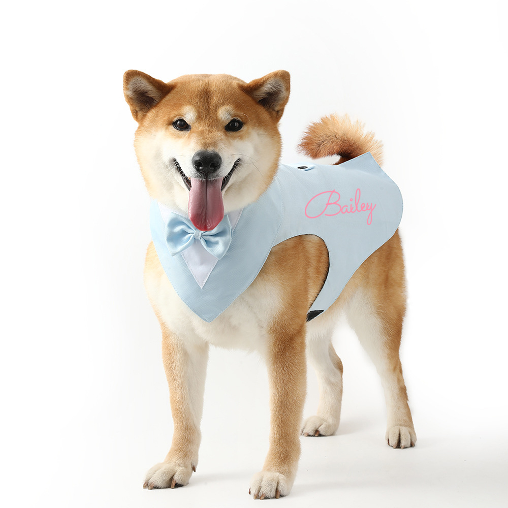 Personalized Pet Gentleman Tail Coat With Bow Collar | BKPet153