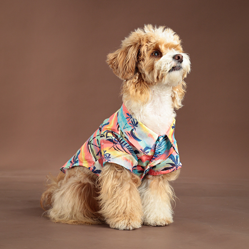 Personalized Leather Patch Hawaiian Pet Shirt/Dress | BKPet458