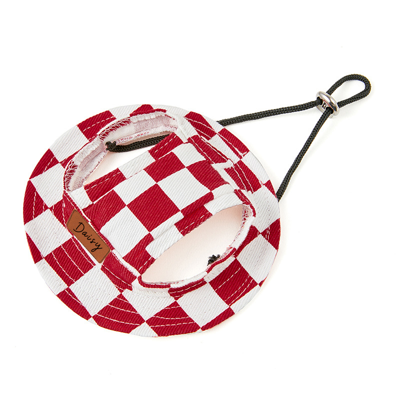 Personalized Leather Patch Pet Sun Hat with Ear Holes | BKPet67