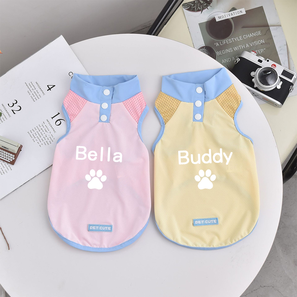 Personalized Pet Stand Collar Summer Cooling Vest For All Breeds | MNCloth238