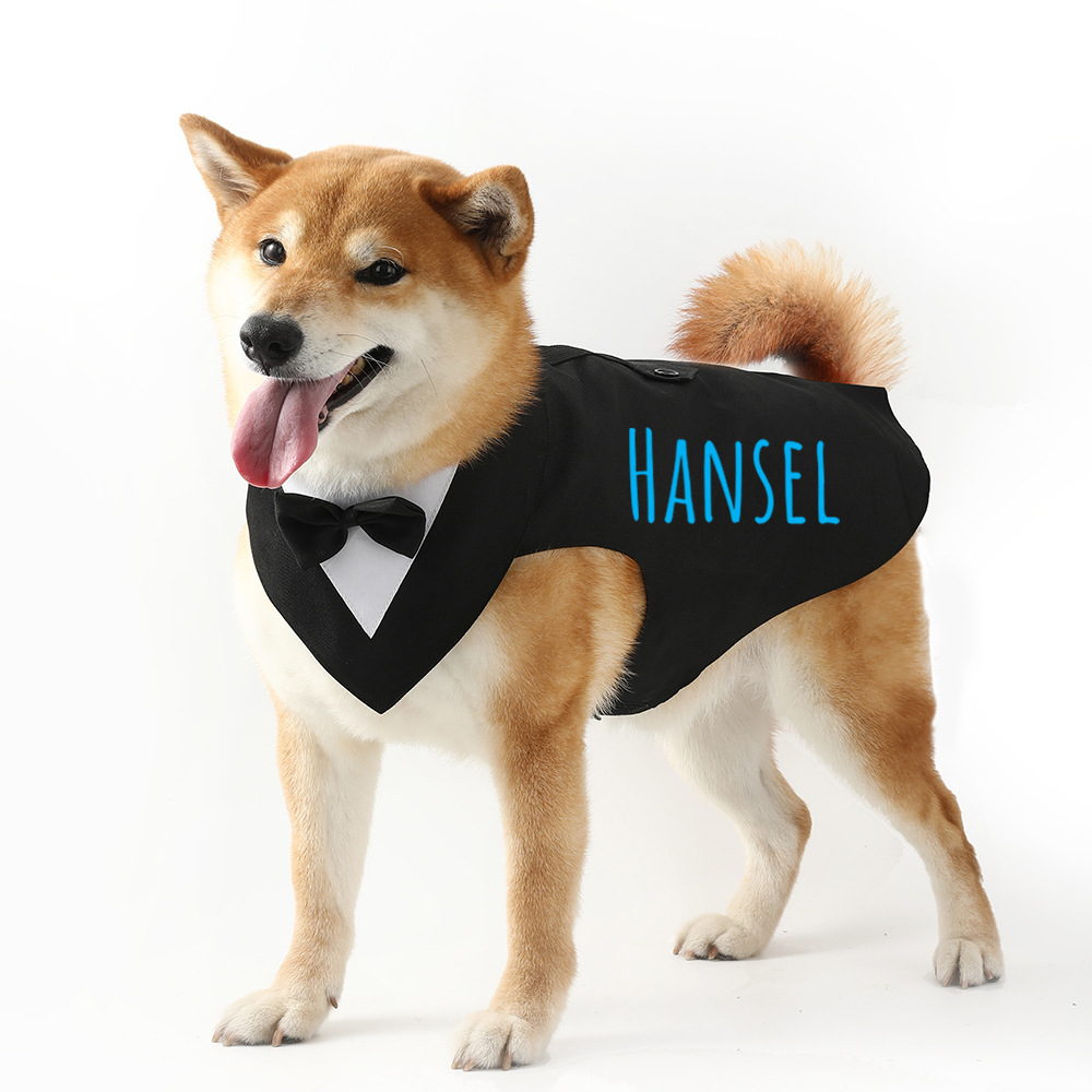 Personalized Pet Gentleman Tail Coat With Bow Collar | BKPet153