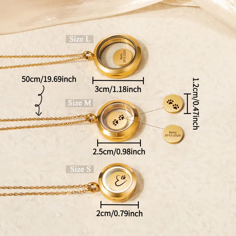 Personalized Pet Precious Memory Glass Locket Jewelry | BKPet364