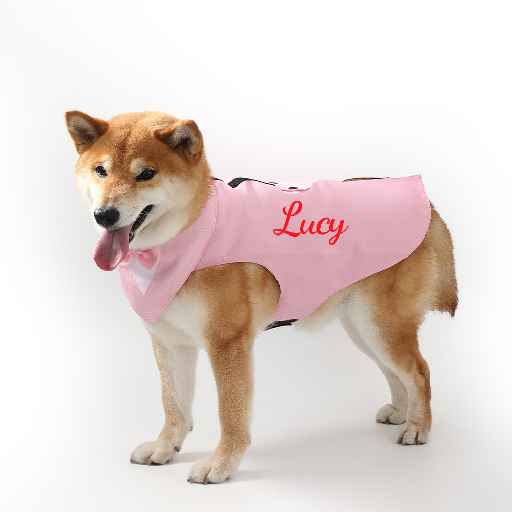 Personalized Pet Gentleman Tail Coat With Bow Collar | BKPet153