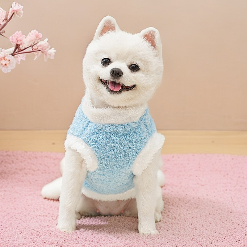Personalized Leather Patch Lovely Pet Soft Plush Vest | BKPet216