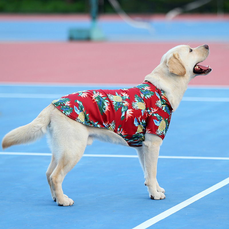Personalized Leather Patch Hawaiian Pet Shirt | BKPet51