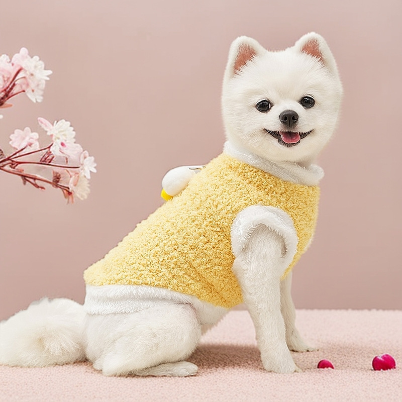 Personalized Leather Patch Lovely Pet Soft Plush Vest | BKPet216