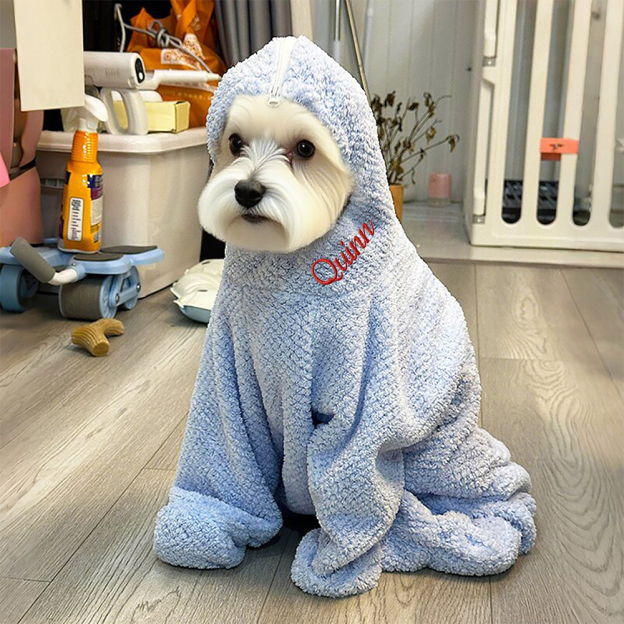 Personalized Pet Embroidery Soft Bathrobe Towel (Big Breed Available) | MNHome95