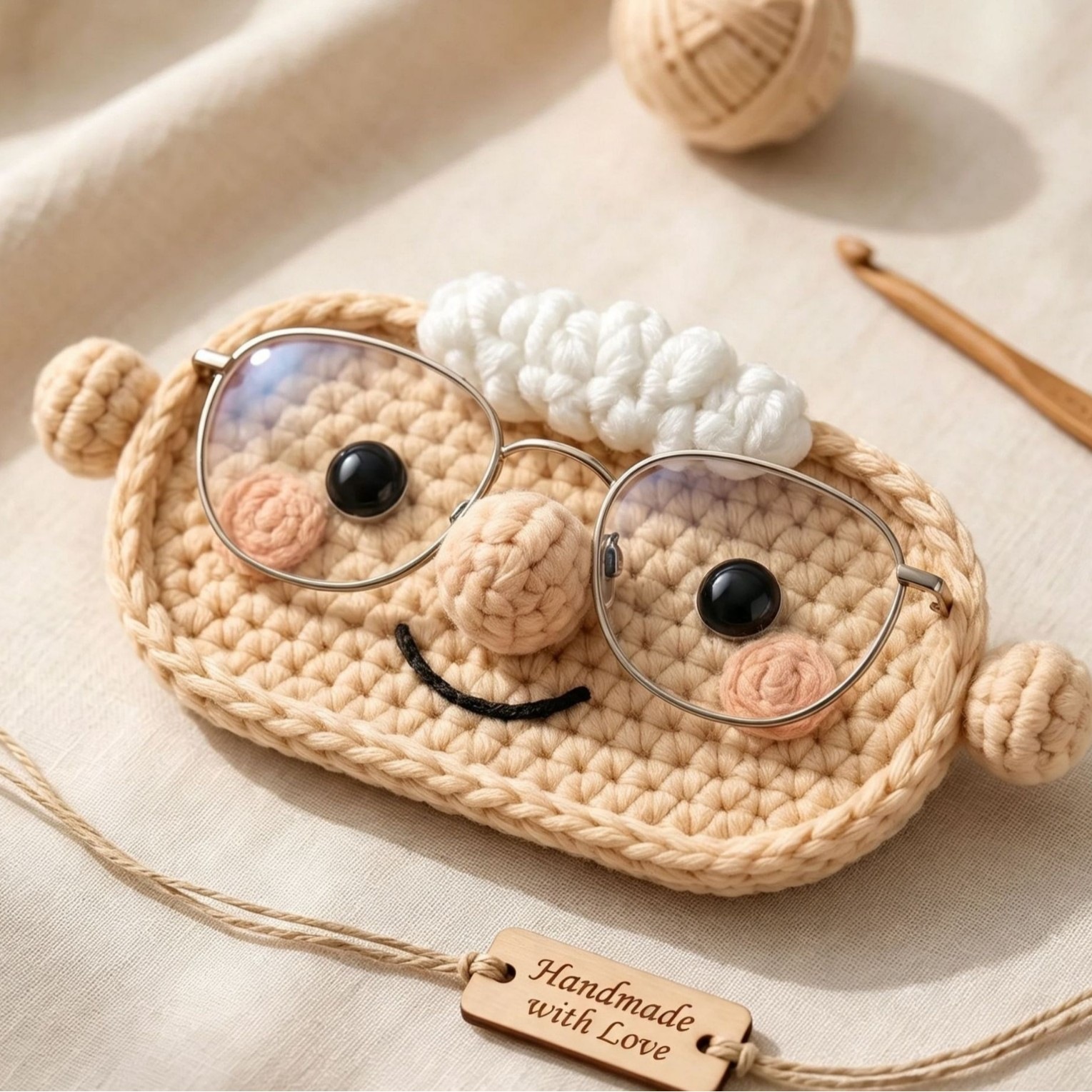 Handmade Crochet Animal Glasses Holder For Kids And Grandparent | MNGift29