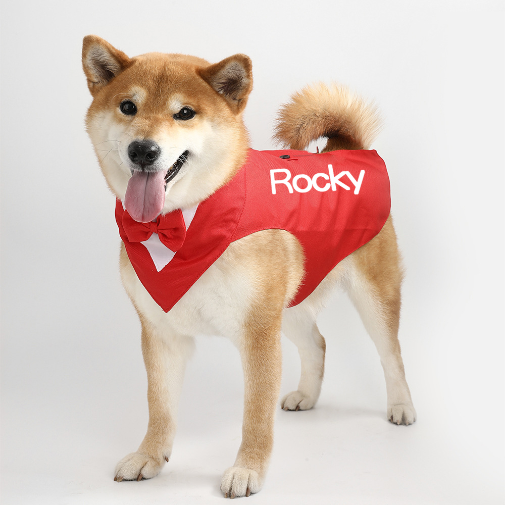Personalized Pet Gentleman Tail Coat With Bow Collar | BKPet153