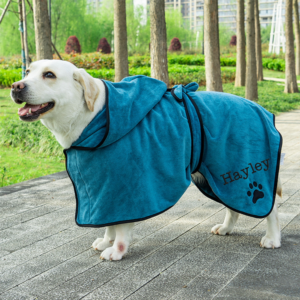 Personalized Pet Embroidery Soft Bathrobe Towel | BKPet92