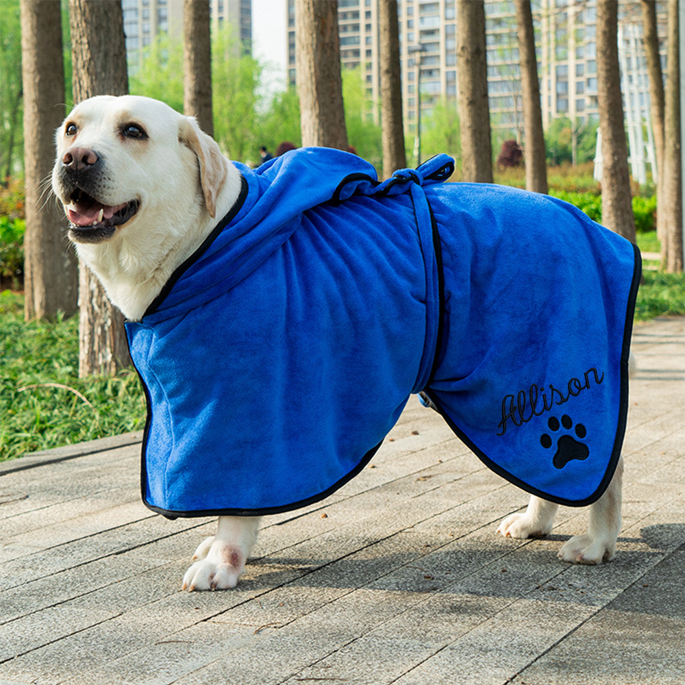 Personalized Pet Embroidery Soft Bathrobe Towel | BKPet92