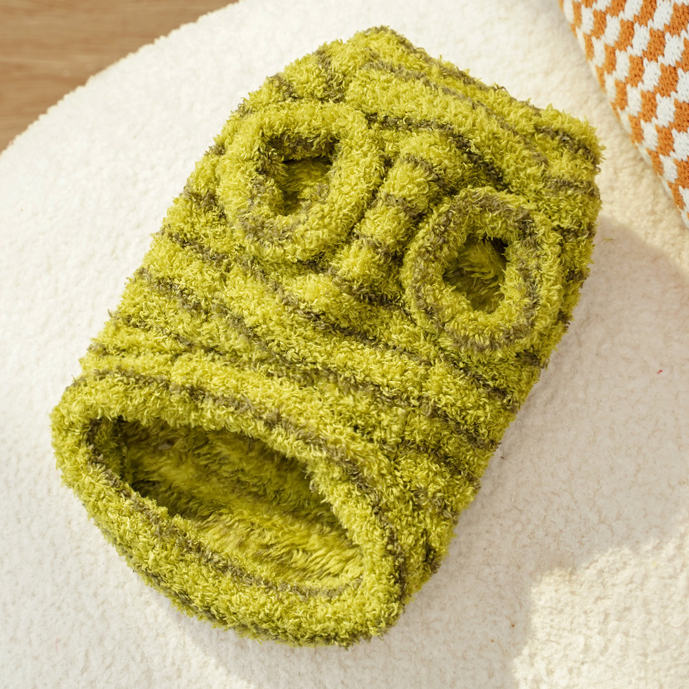 Personalized Leather Patch Stripes Pet Soft Plush Vest | BKPet217