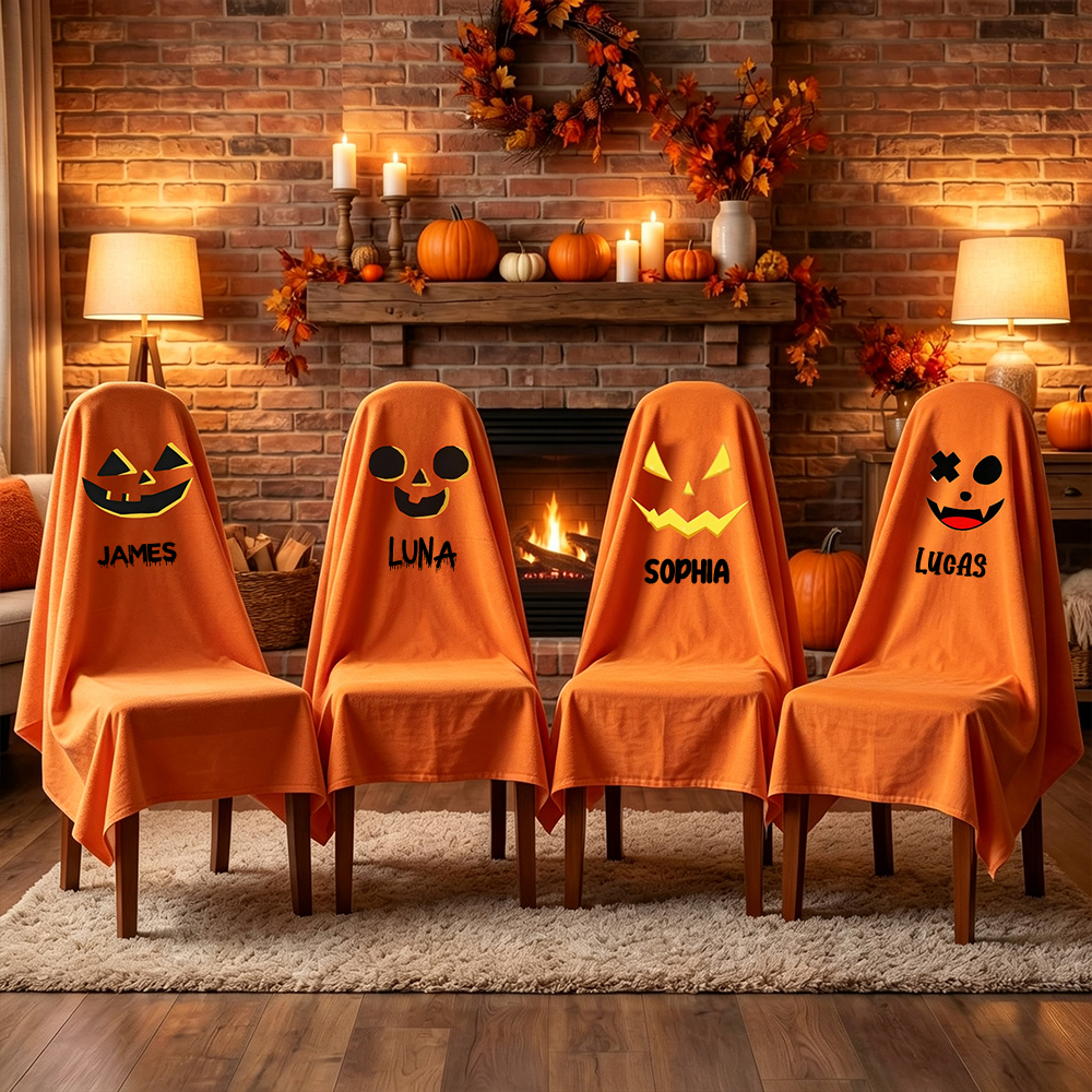 Personalized Halloween Ghost All-inclusive Chair Cover | MNHalloween14