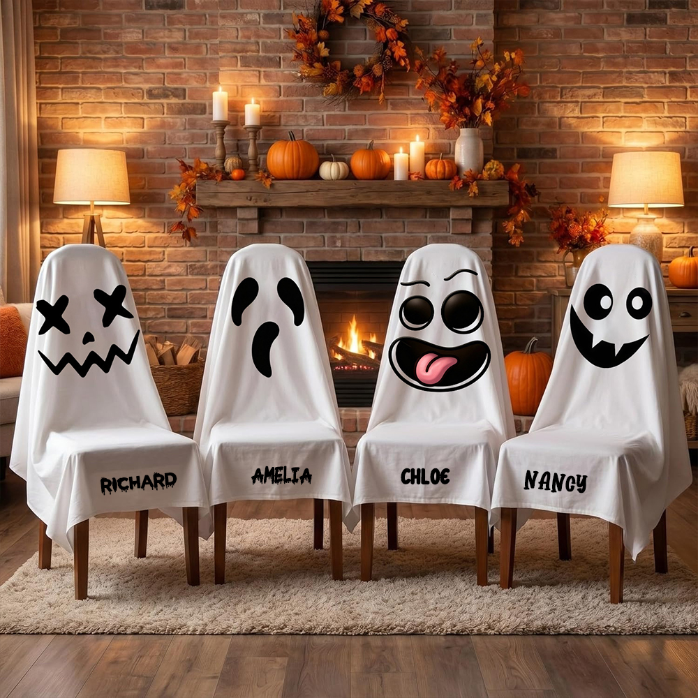 Personalized Halloween Ghost All-inclusive Chair Cover | MNHalloween14