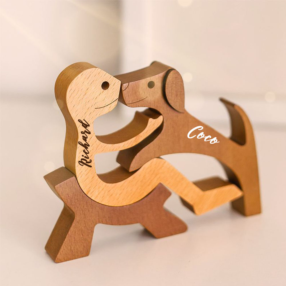 Personalized Wooden Pet Carving Blocks Decor | BKPet304