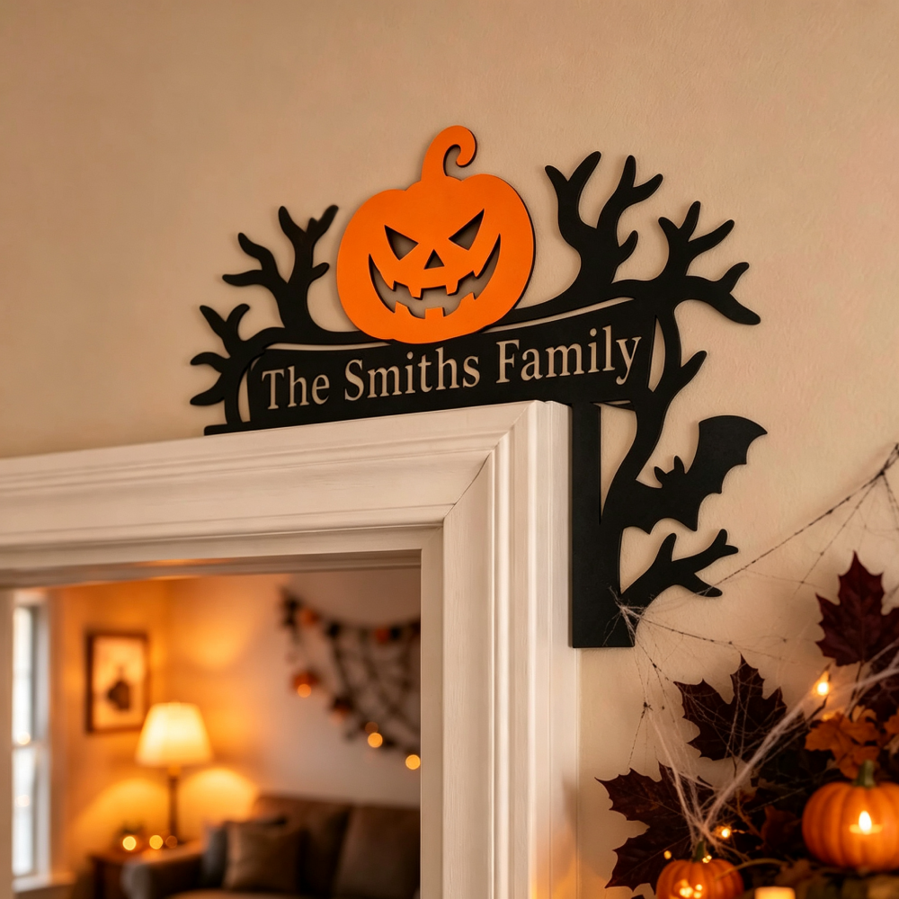 Personalized Halloween Door Corner Decoration Family Name Sign | MNHalloween11