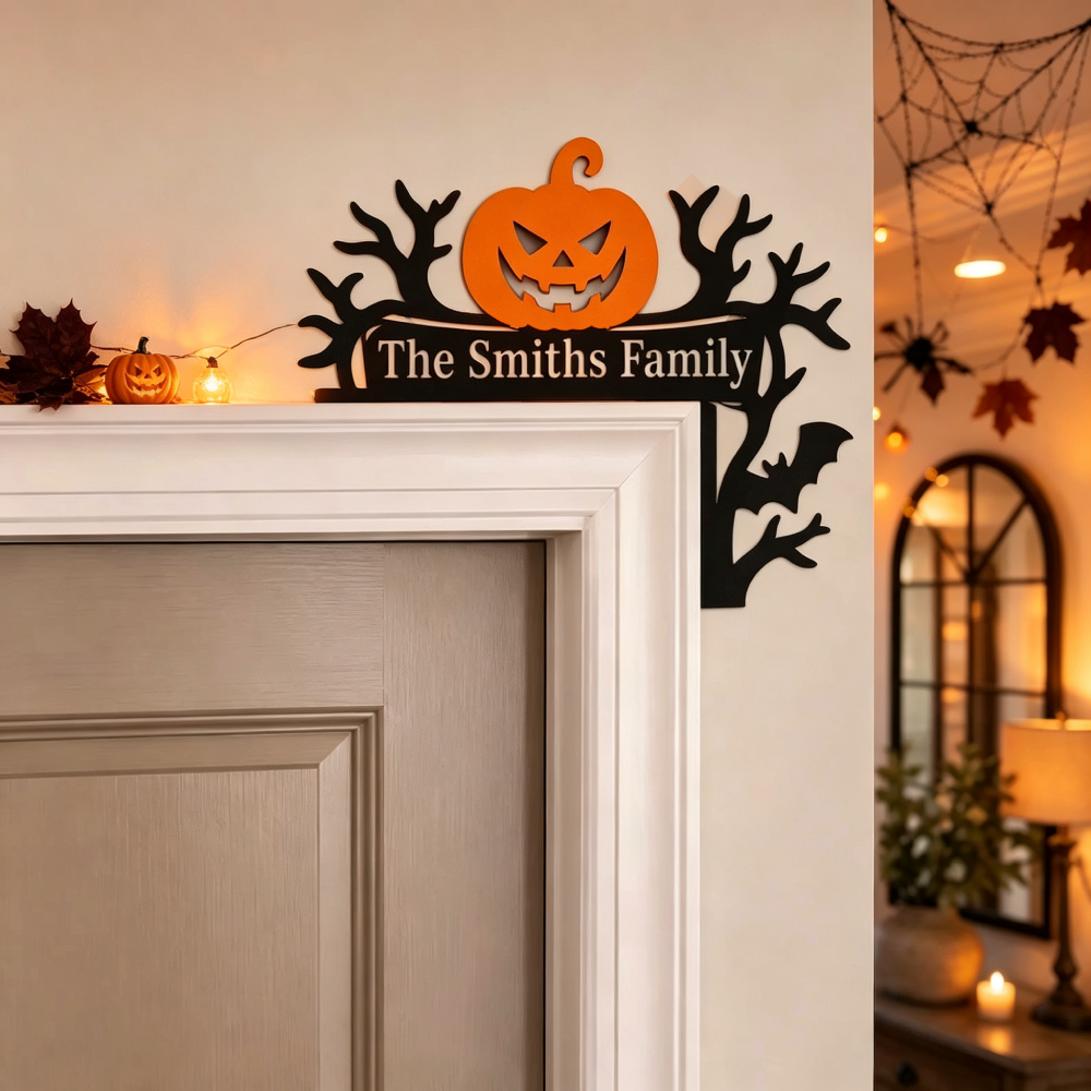 Personalized Halloween Door Corner Decoration Family Name Sign | MNHalloween11