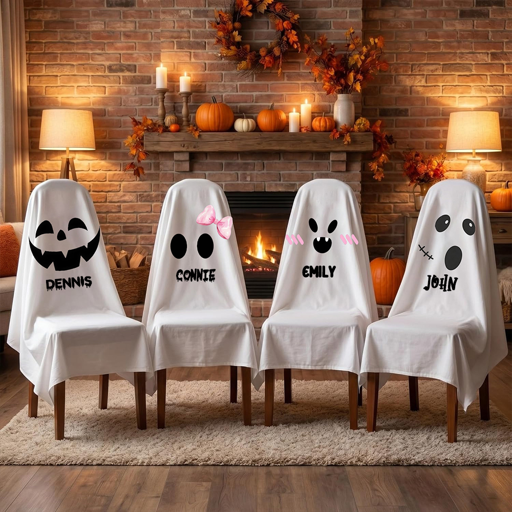 Personalized Halloween Ghost All-inclusive Chair Cover | MNHalloween14