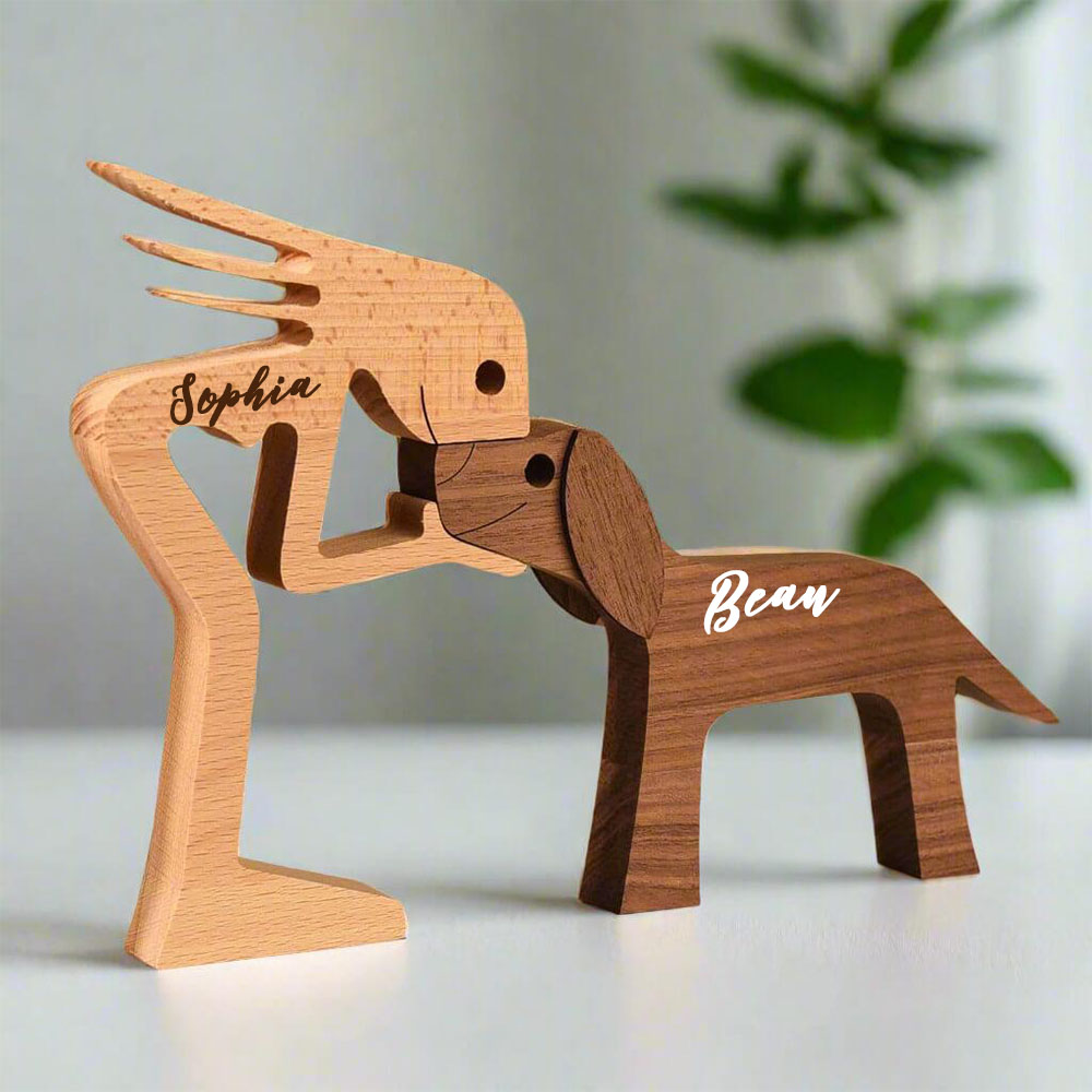 Personalized Wooden Pet Carving Blocks Decor | BKPet304